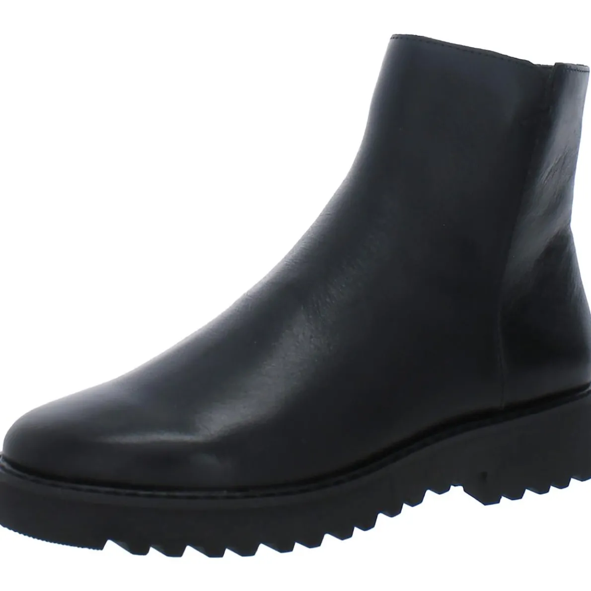 Cassie Leather Block Heel Ankle Boots