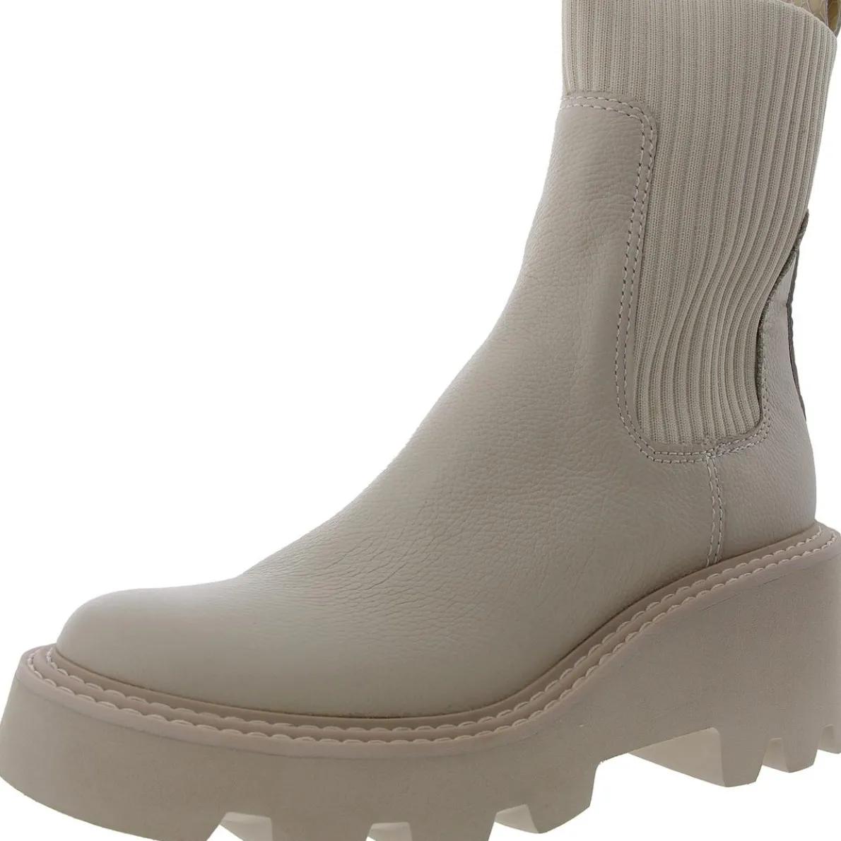 Solid Faux Leather Ankle Boots