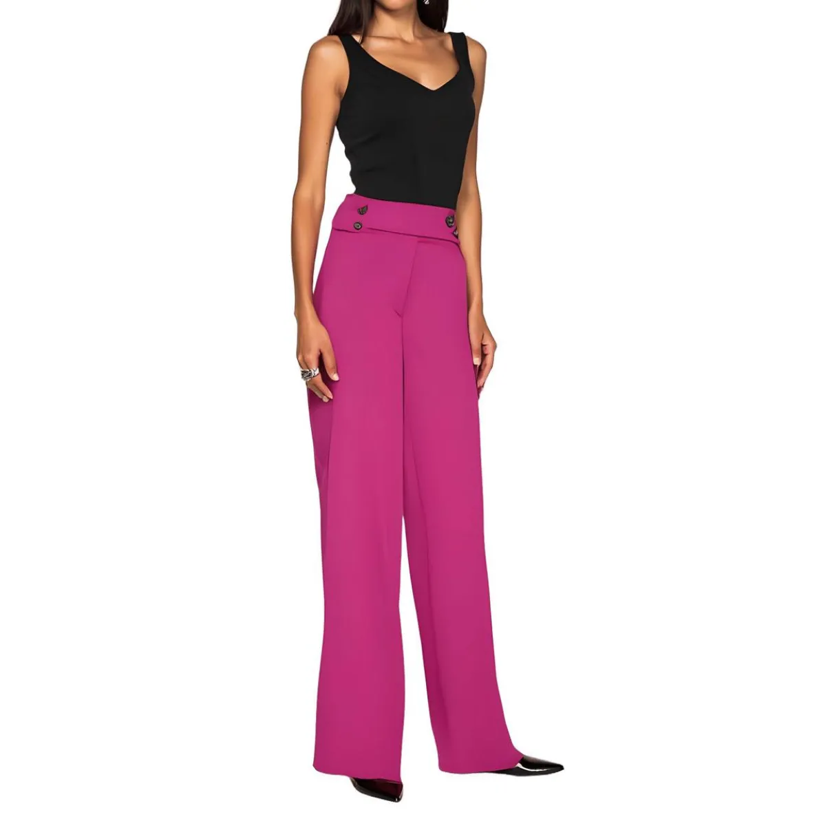 High Rise Business Wide Leg Pants