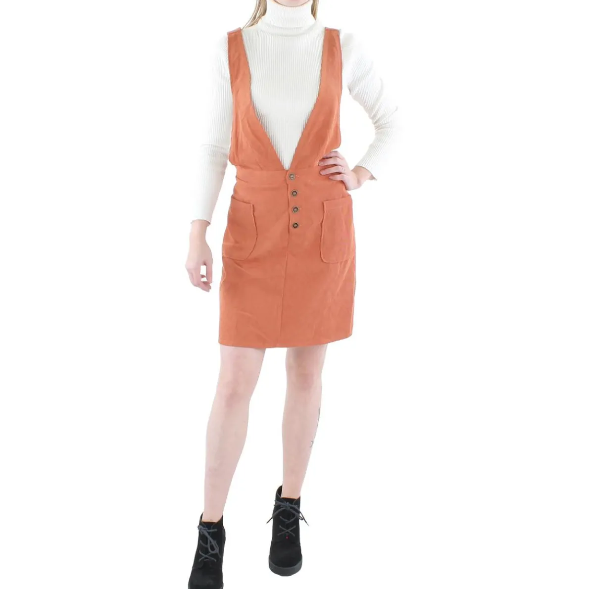 Juniors Jumper Corduroy Mini Dress