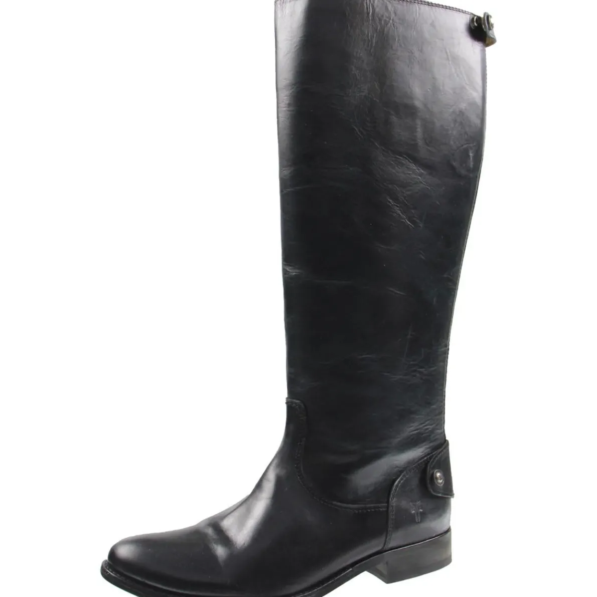 Zipper Leather Knee-High Boots