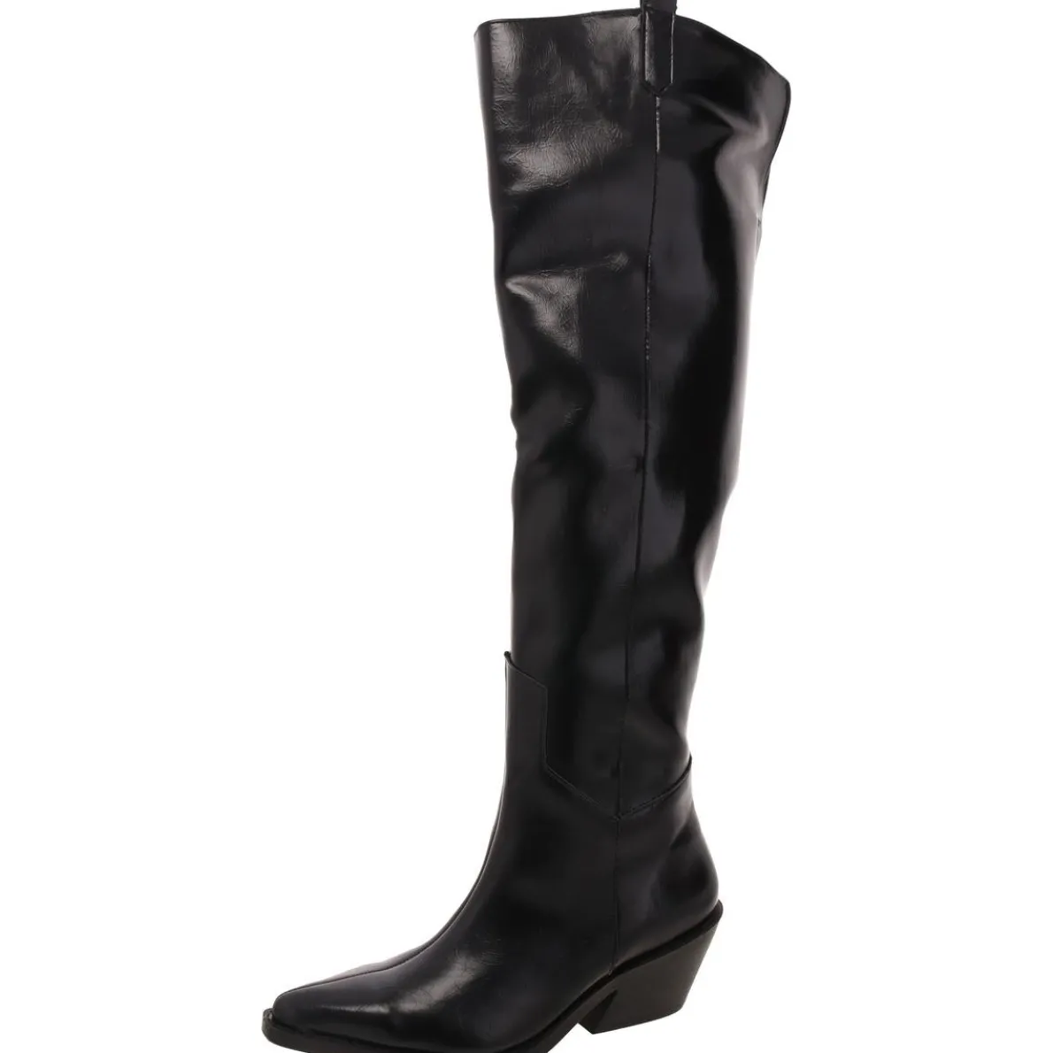 Luela Faux Leather Solid Over-The-Knee Boots