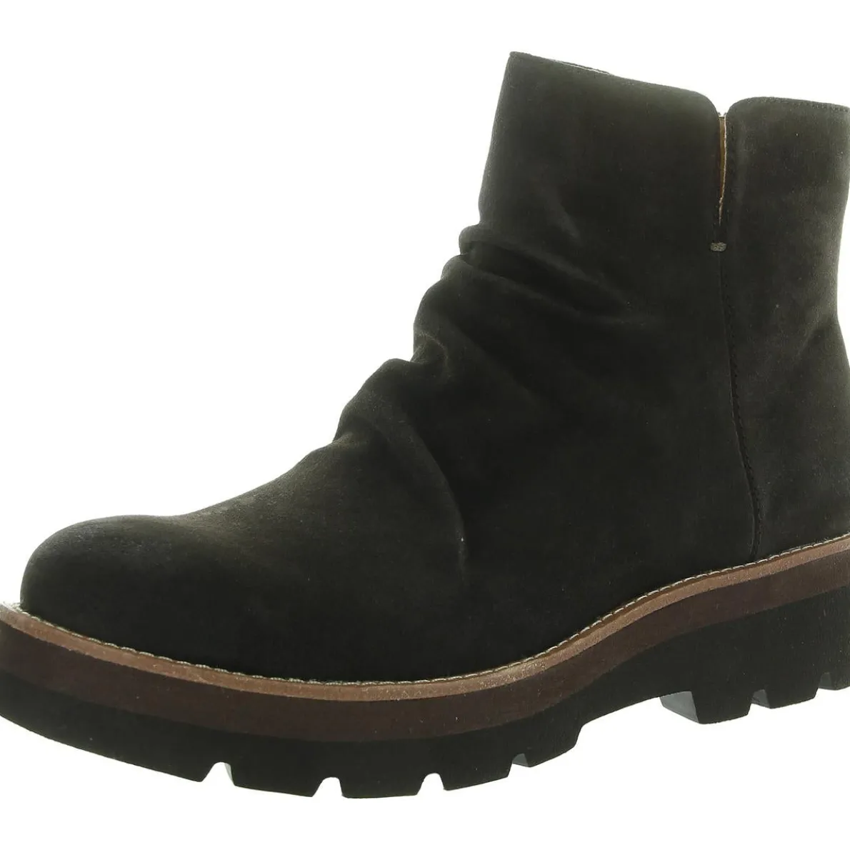 Double Zipper Leather Ankle Boots