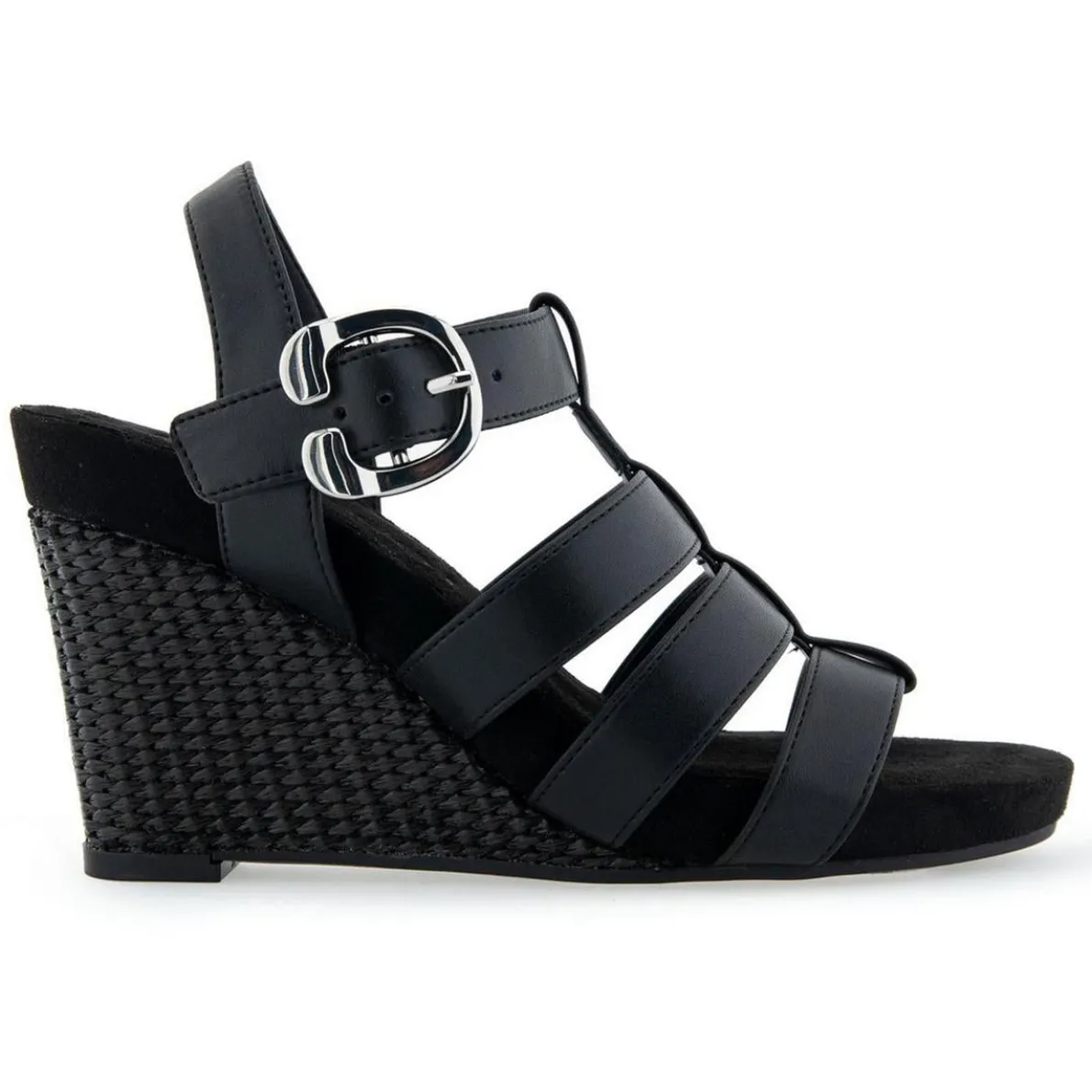 Buckle Leather Platform Sandals