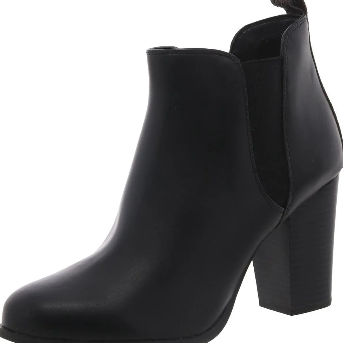 Faux Leather Almond Toe Chelsea Boots
