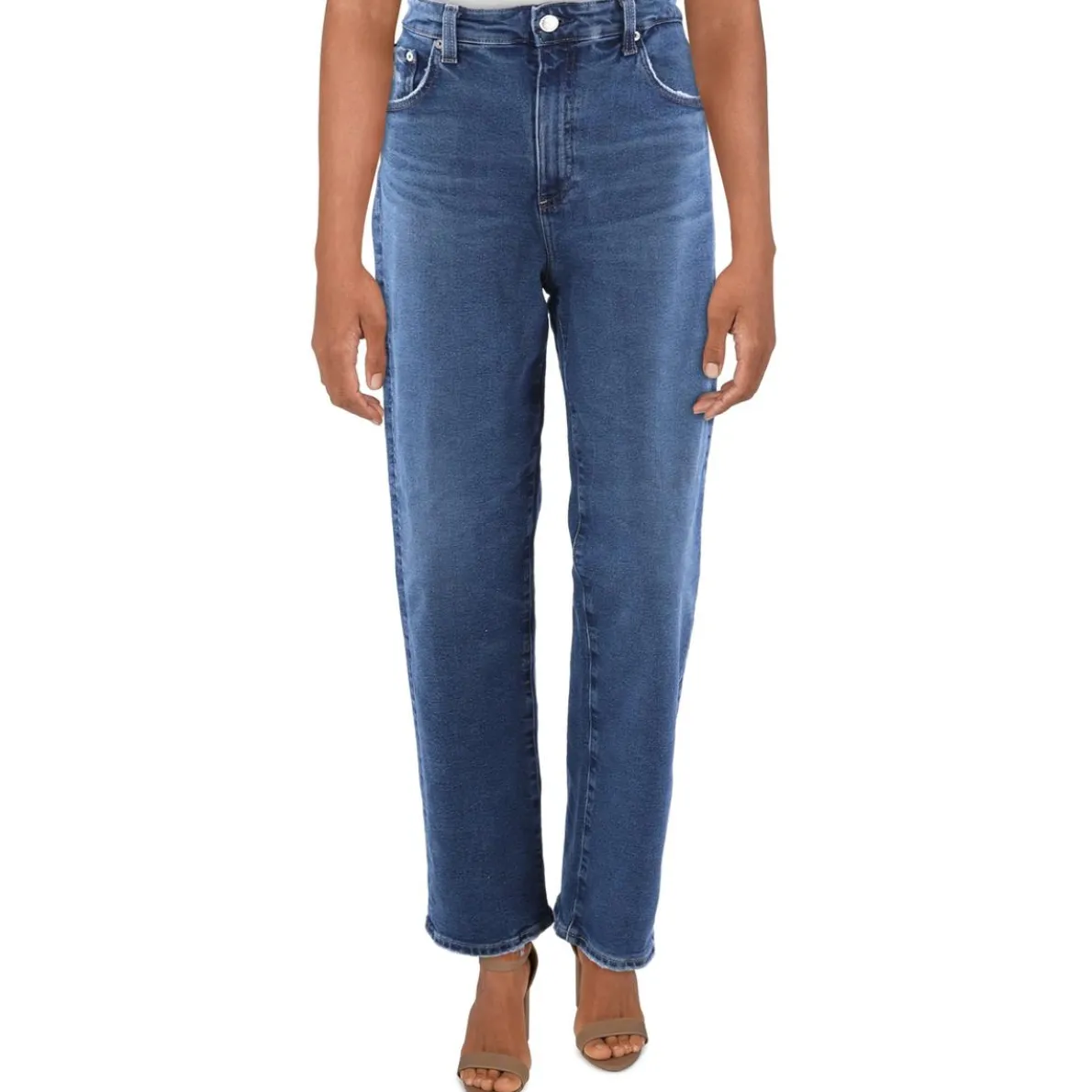 Saige Distressed Denim Straight Leg Jeans