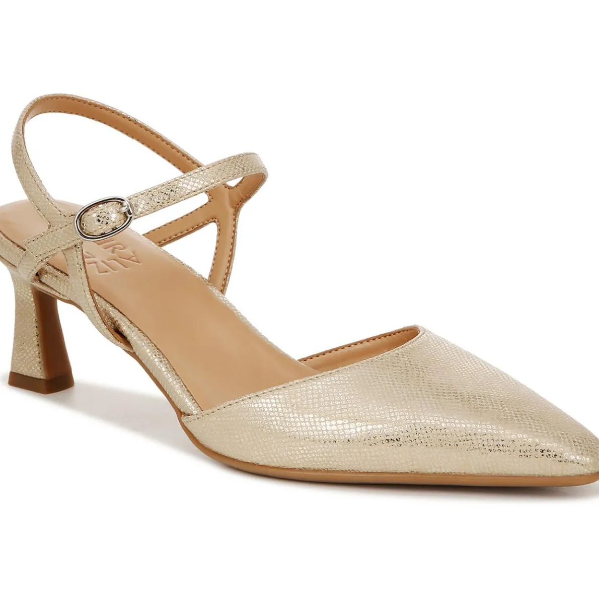 Tara Faux Leather Ankle Strap Slingback Heels