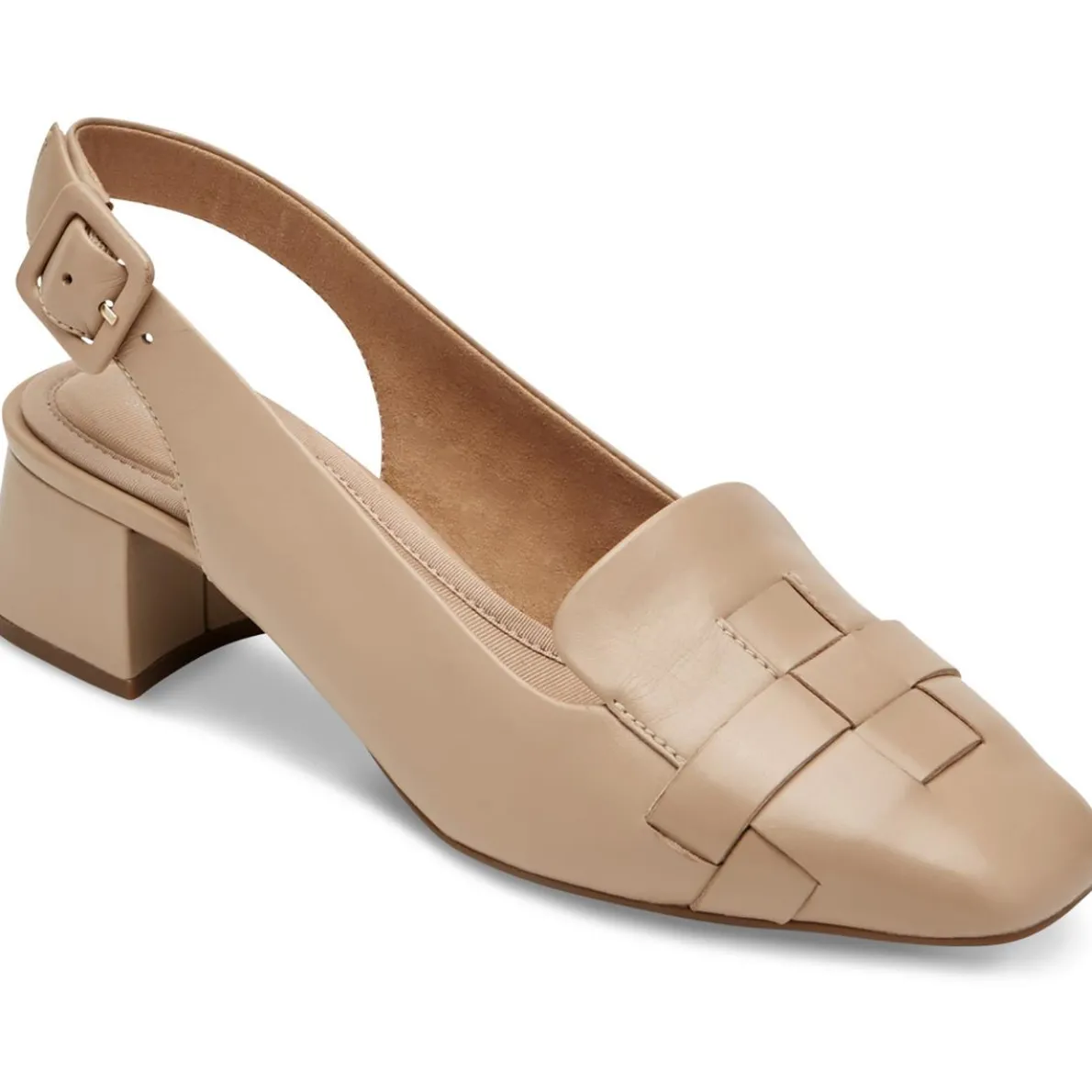 Tm Esma Woven Leather Slingback Heels