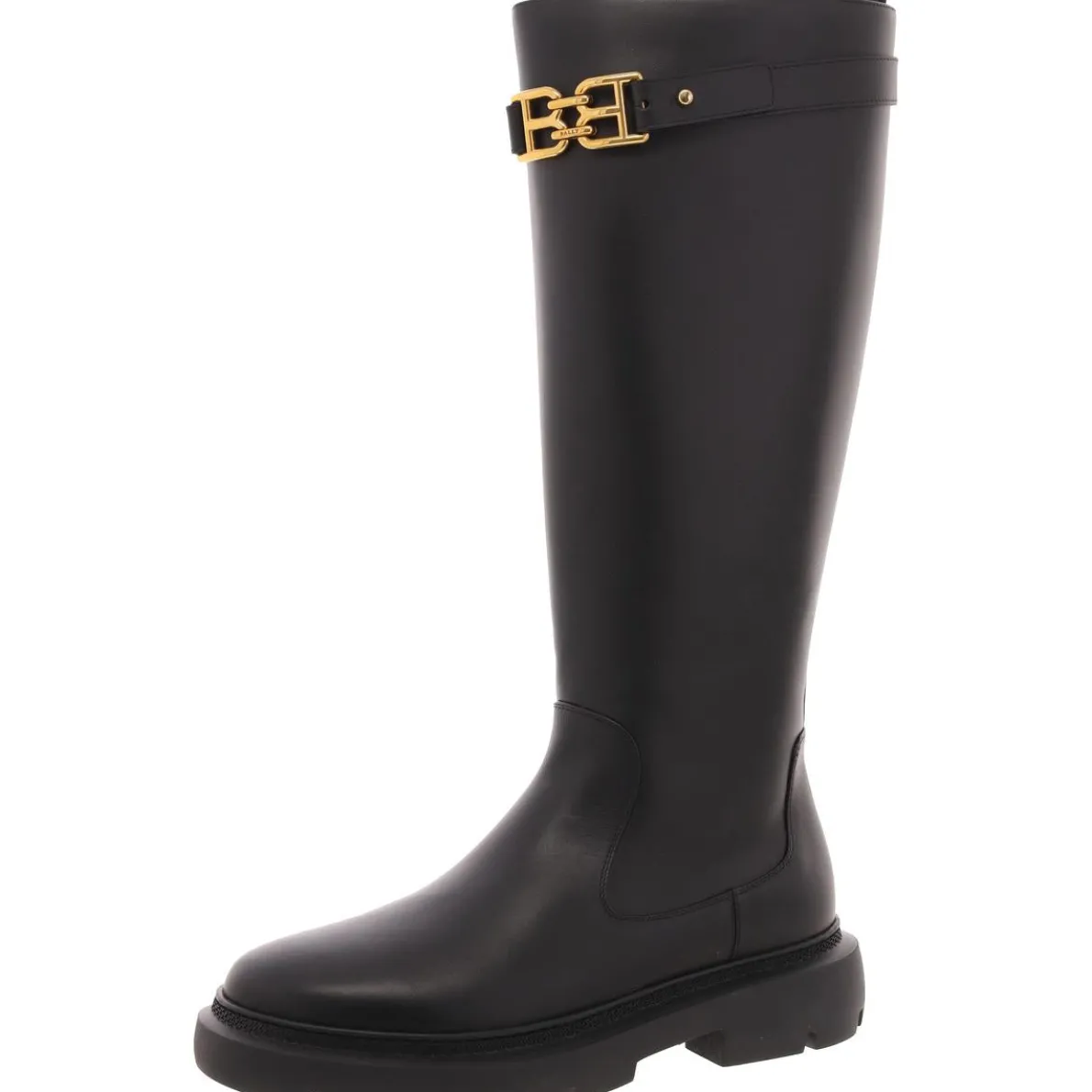 GAILA Lugged Sole Leather Knee-High Boots