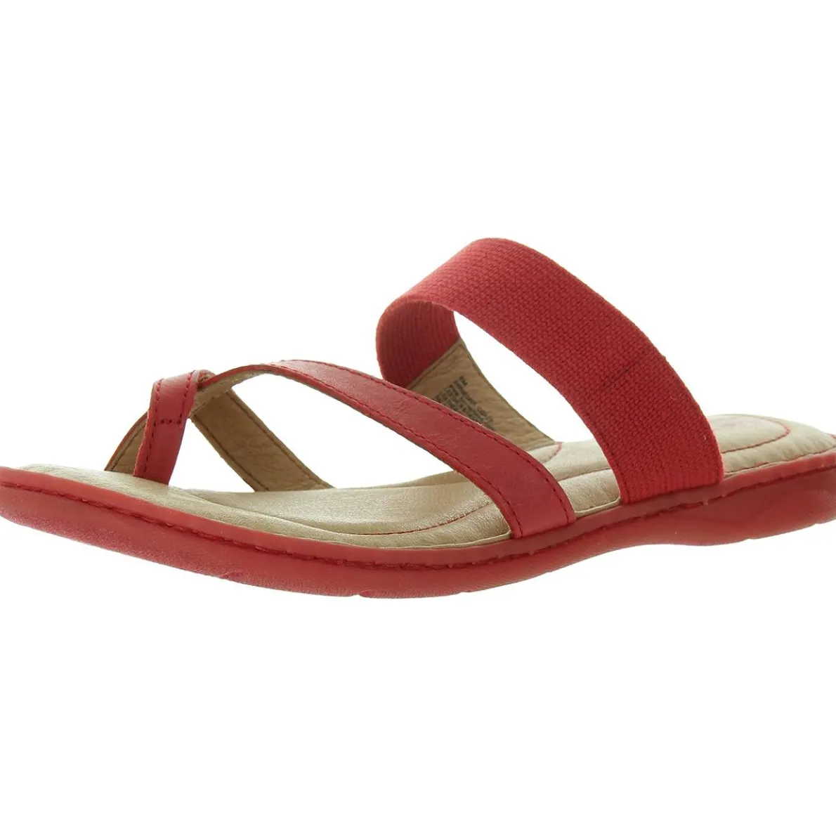 Toe Loop Leather Flatform Sandals
