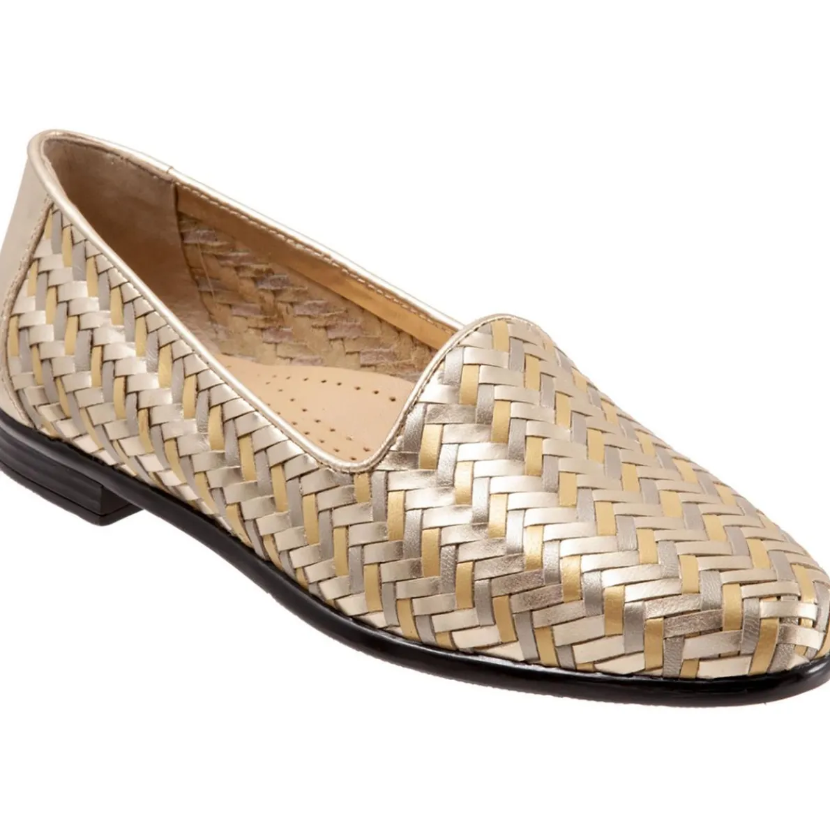 Liz III Leather Woven Flat Shoes