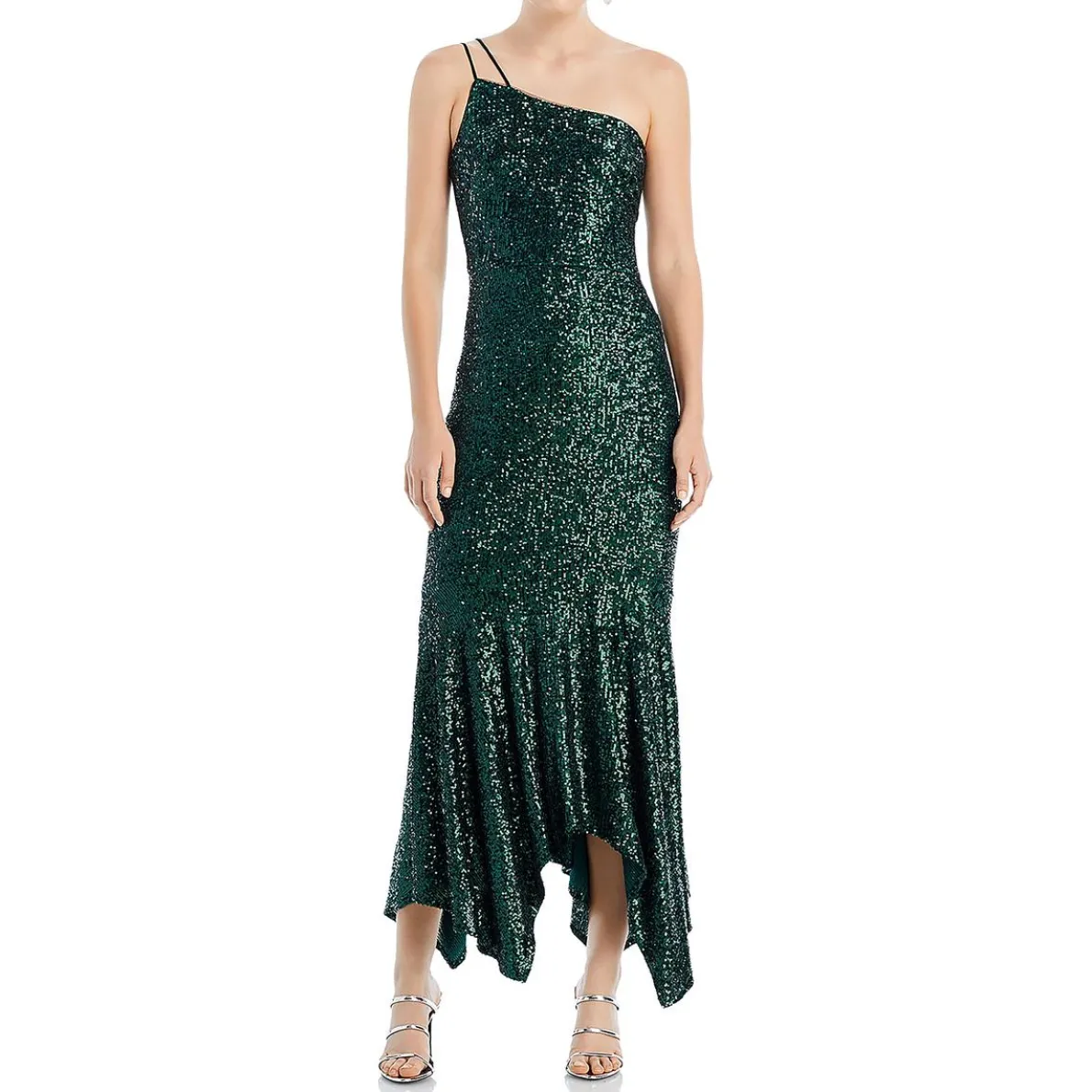 Sequined One-Shoulder Cocktail And Party Dress