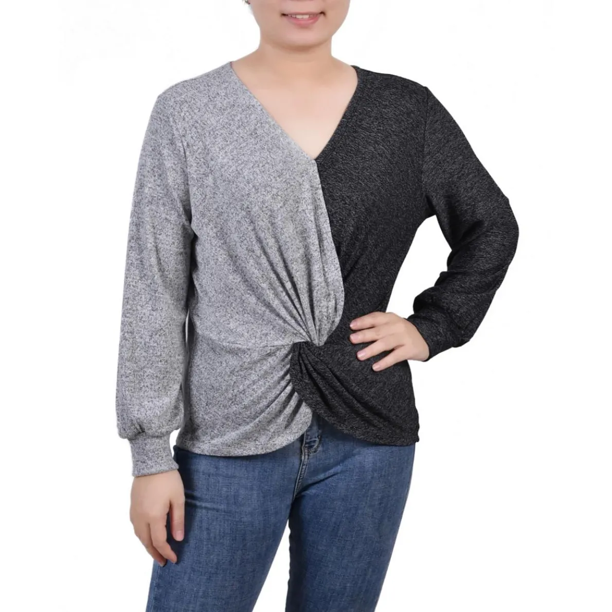 Petites Colorblock Pullover Top