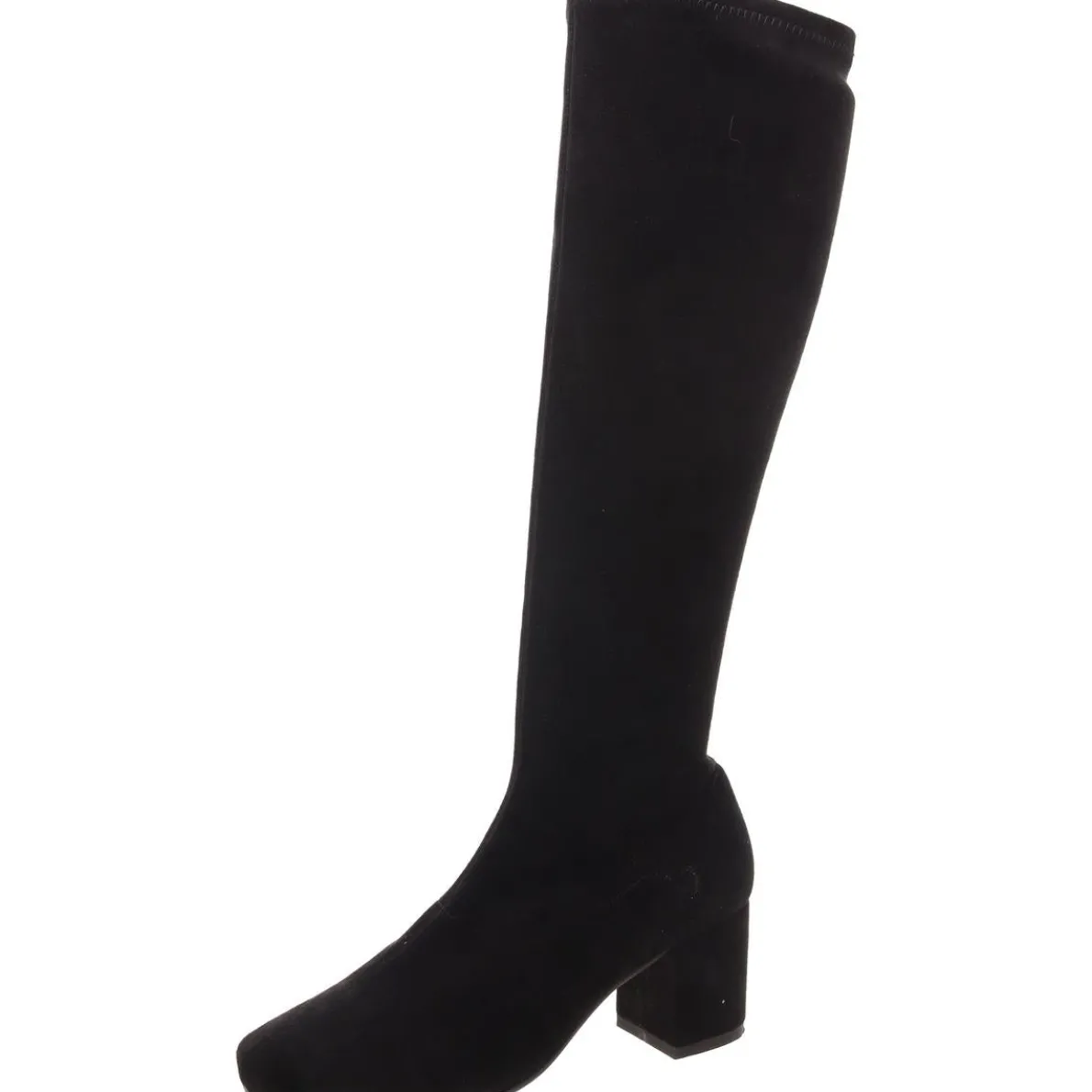 COMESS Faux Suede Zipper Knee-High Boots