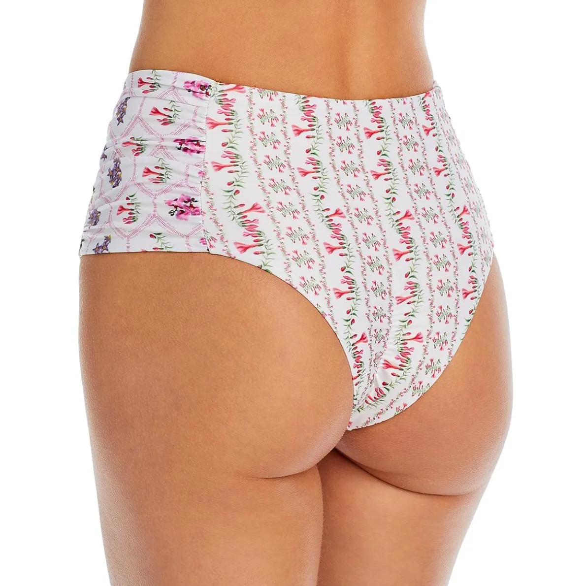 Peruvian Flower Bottom Printed Polyester Swim Bottom Separates