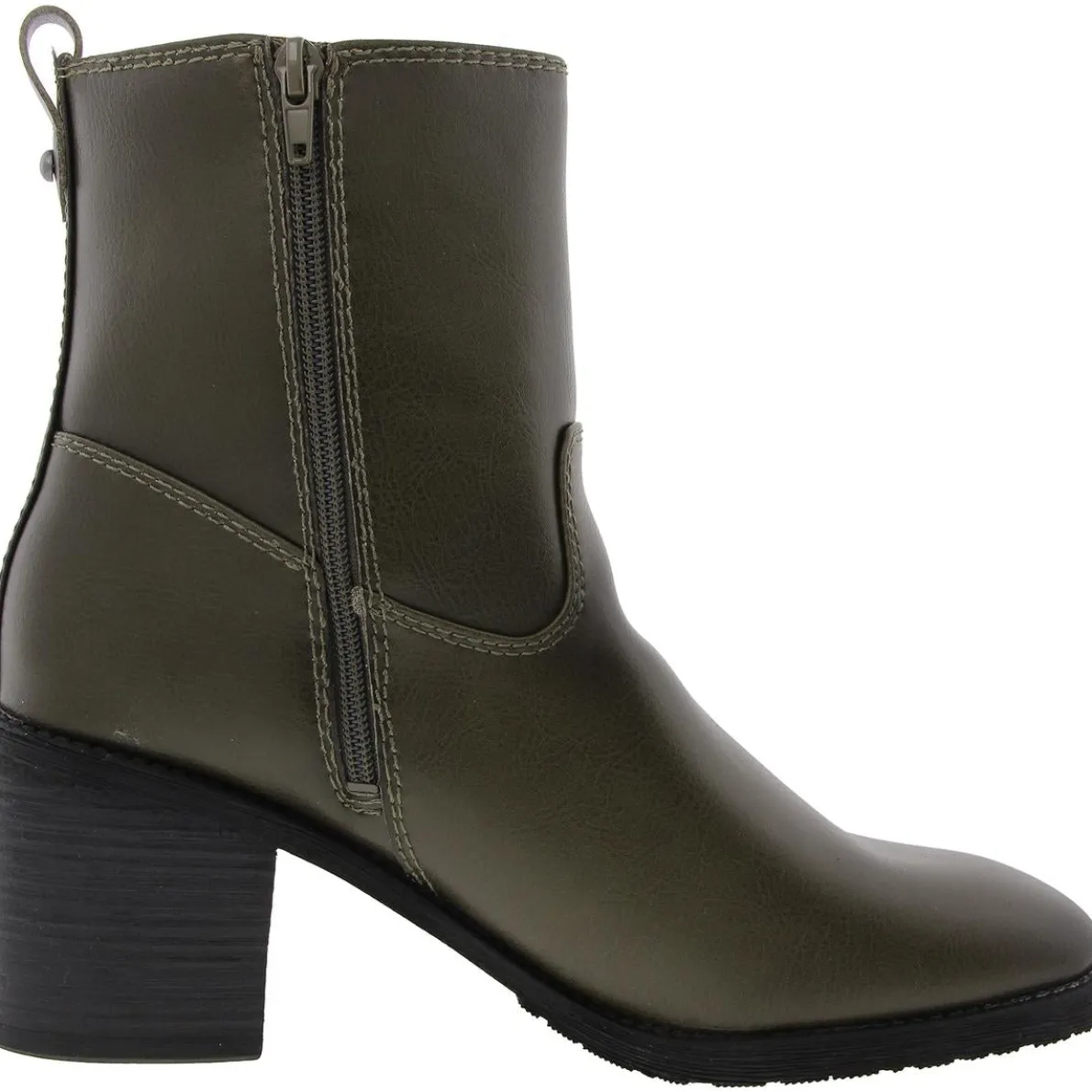 Claret Faux Leather Block Heel Chelsea Boots