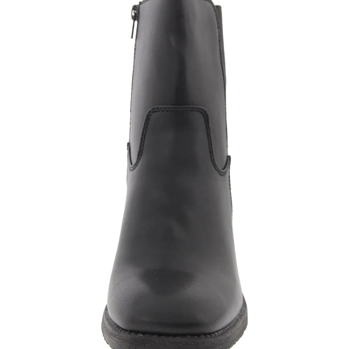 Claret Faux Leather Block Heel Chelsea Boots