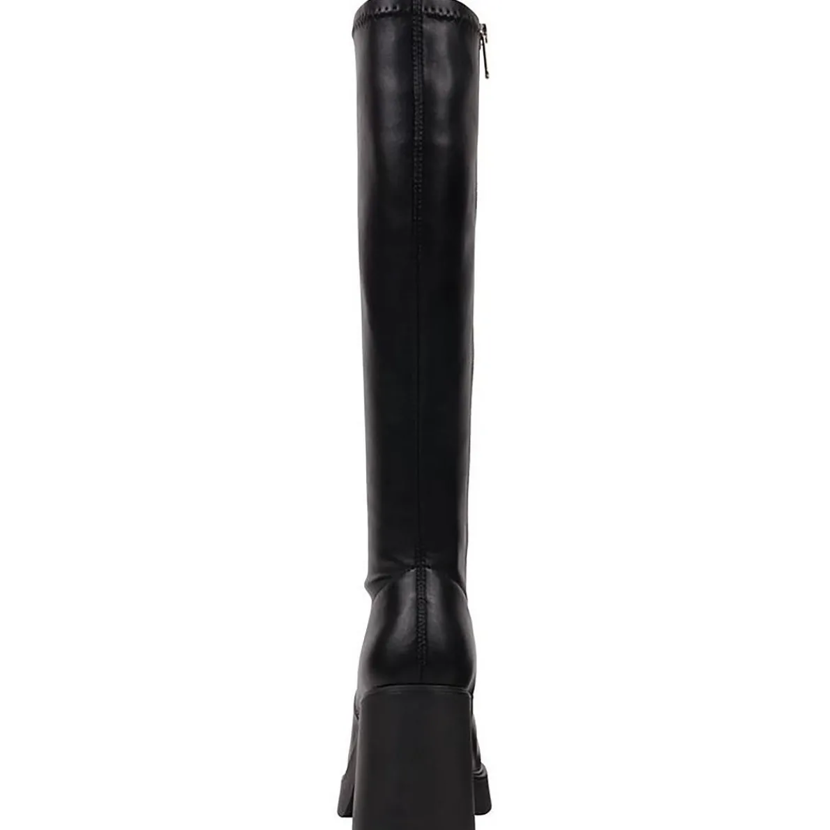 Block Heel Faux Leather Knee-High Boots