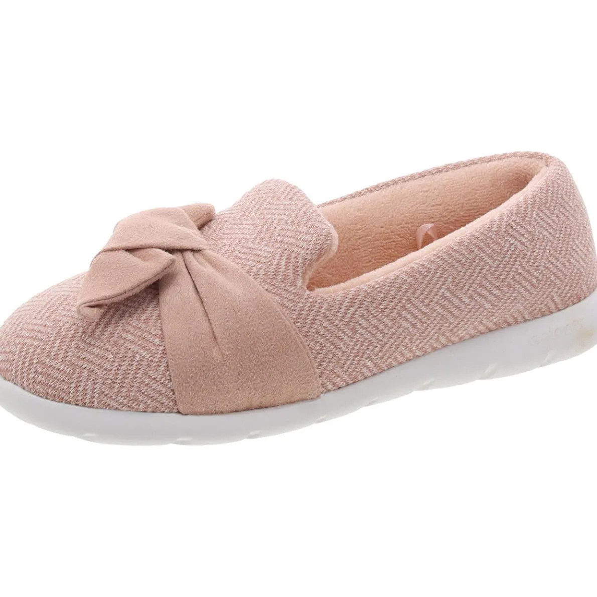 Herringbone Terry Cloth Scuff Slippers