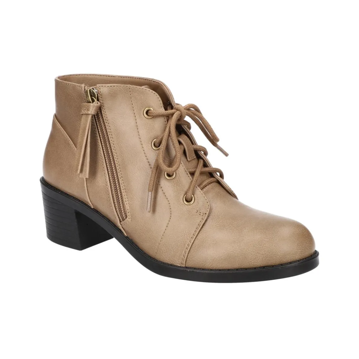 Becker Zipper Faux Leather Ankle Boots