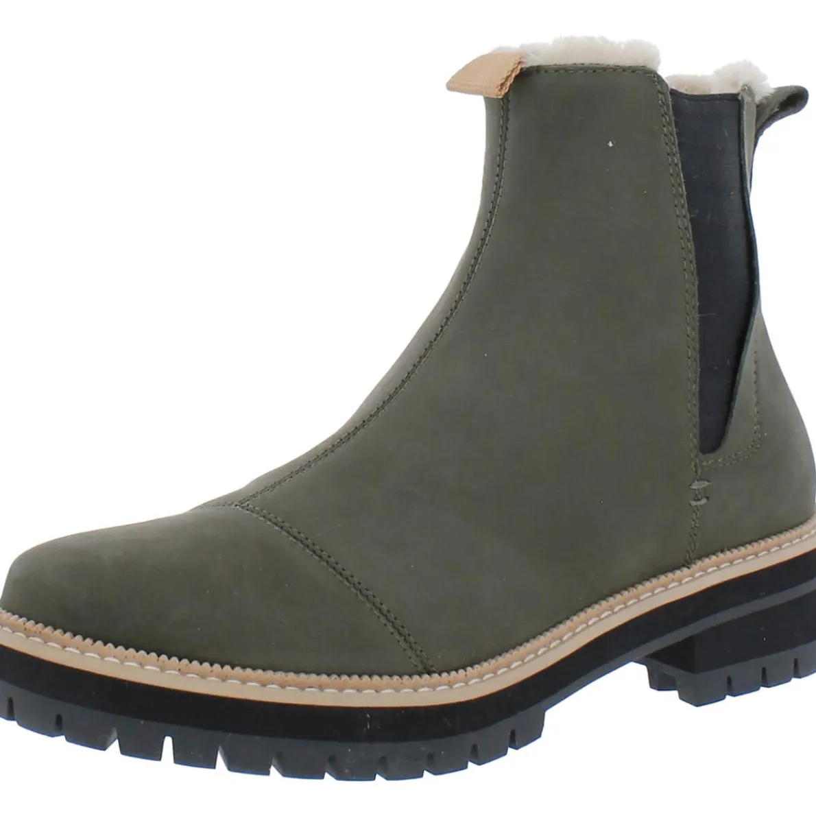 Dakota Lugged Sole Faux Fur Lining Chelsea Boots
