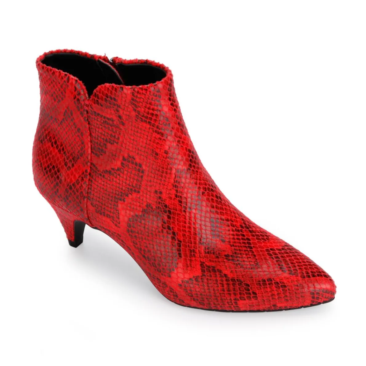 Kick Bit Snake Print Faux Leather Booties