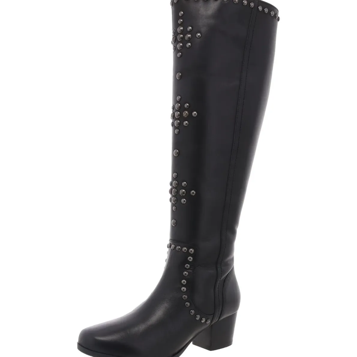 Zipper Leather Knee-High Boots