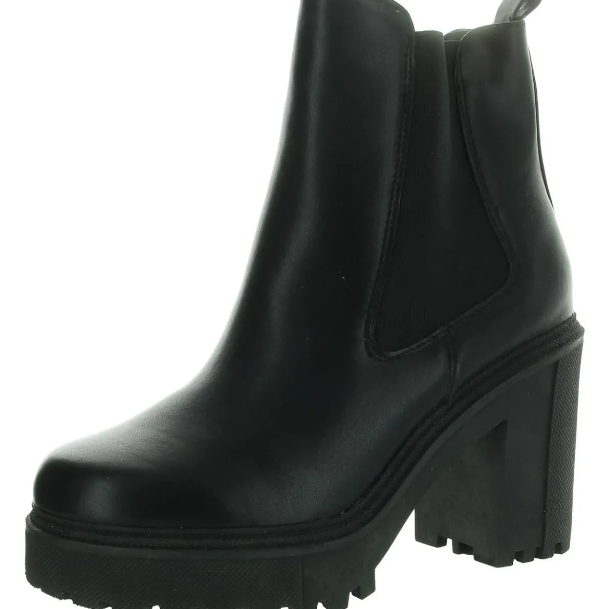 Rezzaa Block Heel Leather Booties