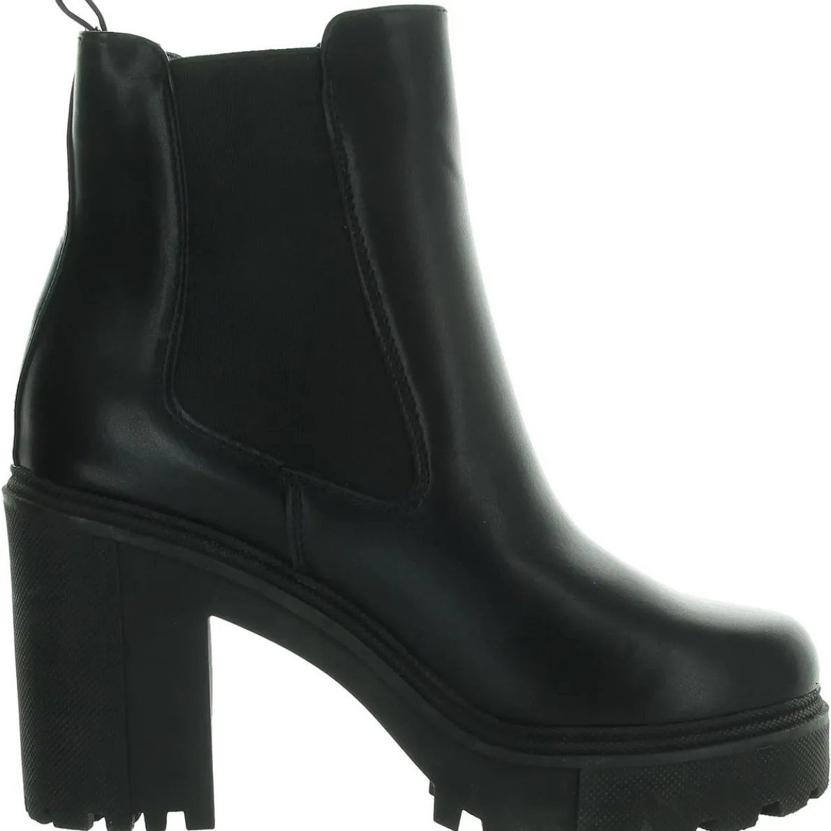 Rezzaa Block Heel Leather Booties