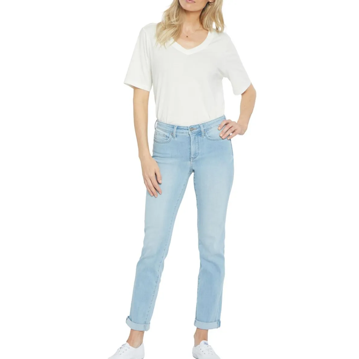 Petites Sheri Cuffed Denim Ankle Jeans