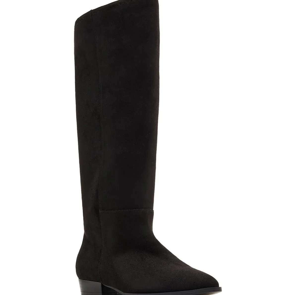 Solid Faux Suede Knee-High Boots