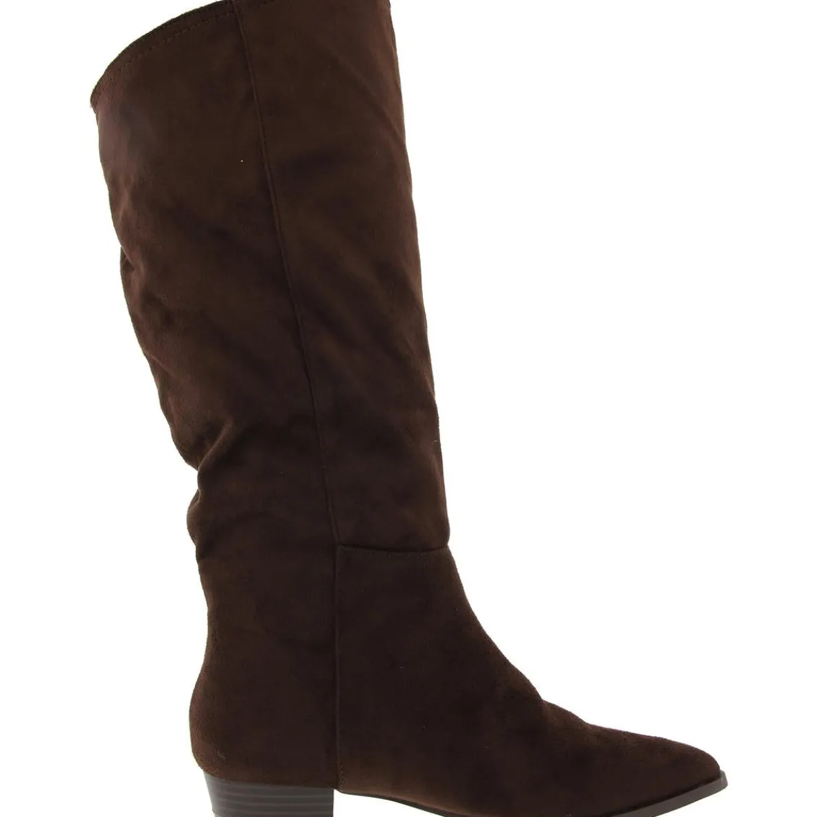 Solid Faux Suede Knee-High Boots