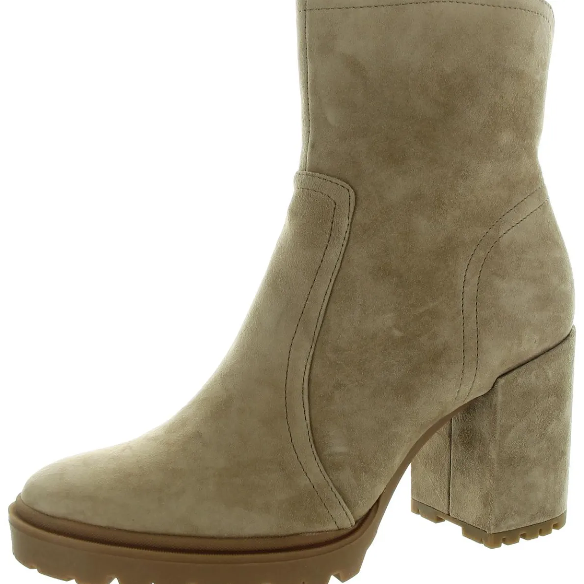 Dovesy Block Heel Suede Ankle Boots