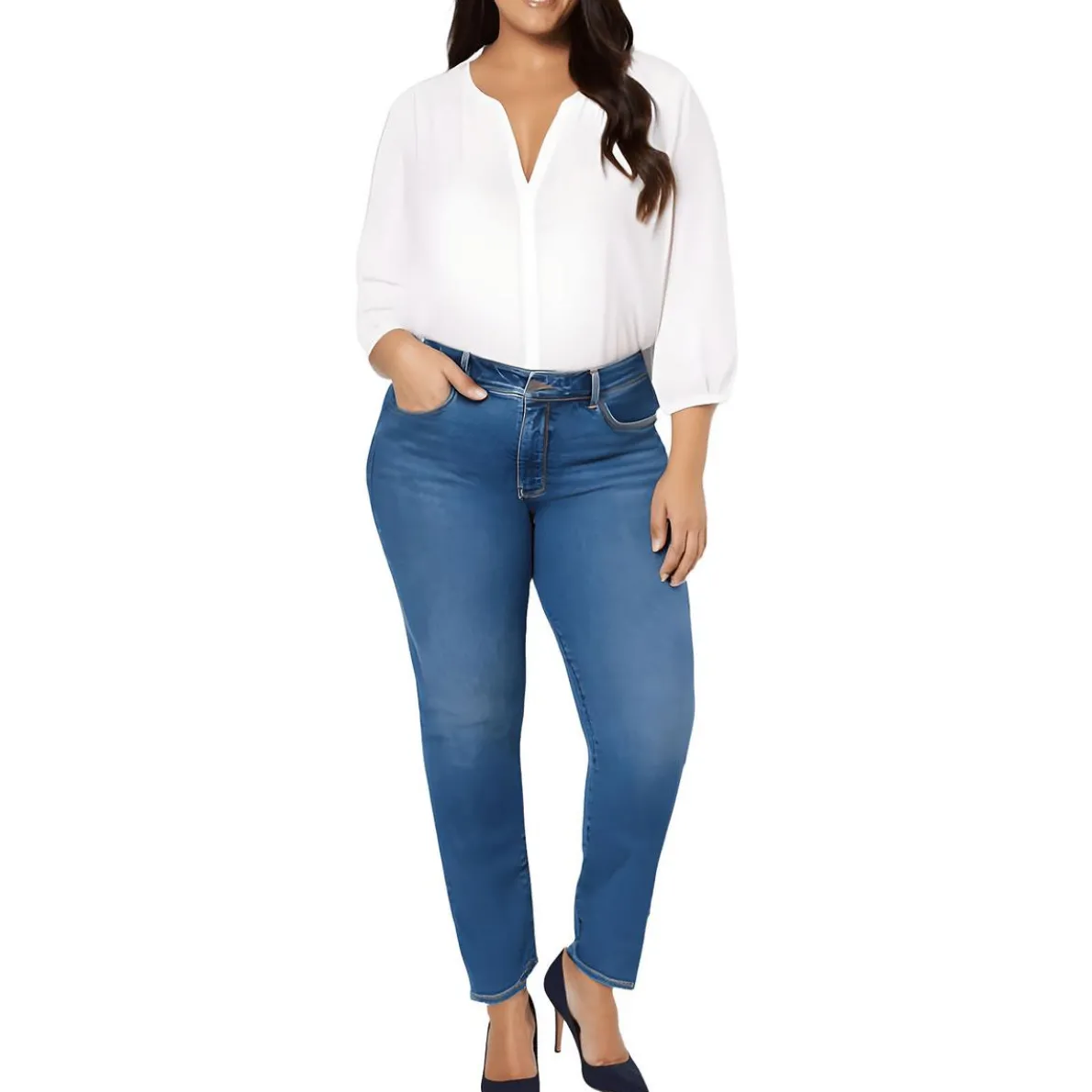 Plus Marilyn Tummy Slimming Denim Straight Leg Jeans