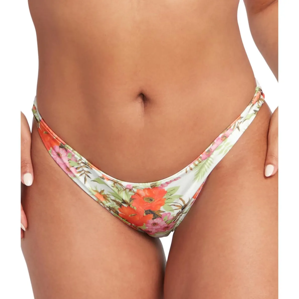 Juniors Floral Print Bikini Swim Bottom Separates