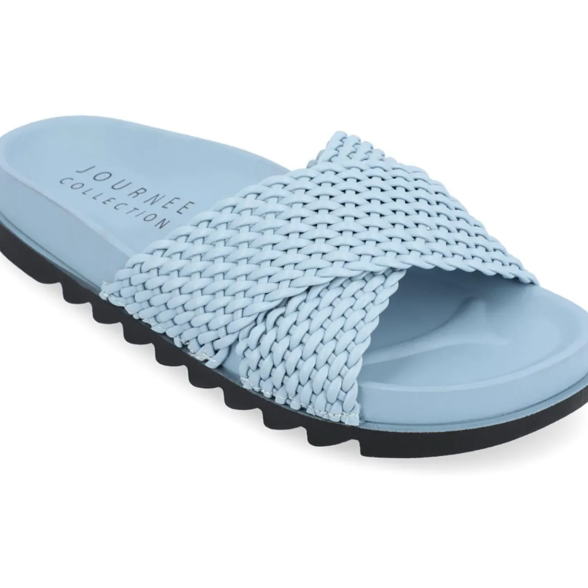 GRETIE Faux Leather Open Toe Slide Sandals