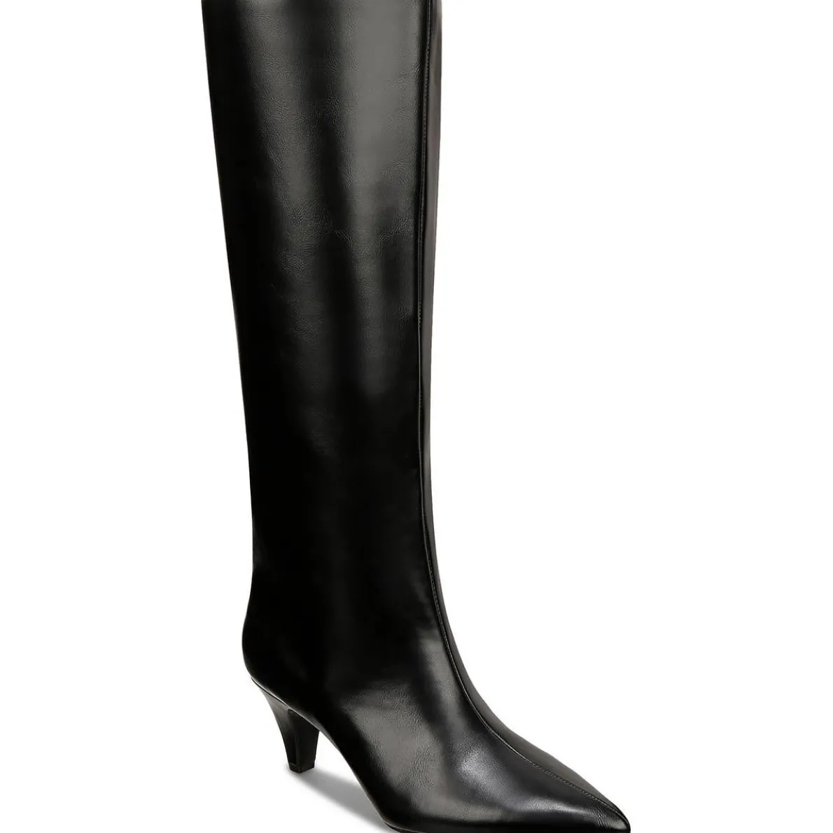KAIAA Faux Leather Kitten Heel Knee-High Boots