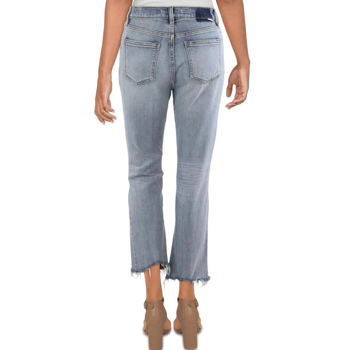 Distressed Denim Ankle Jeans