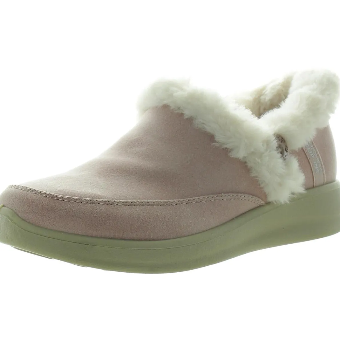 COZY ESCAPE Faux Fur Lined Faux Leather Loafer Slippers