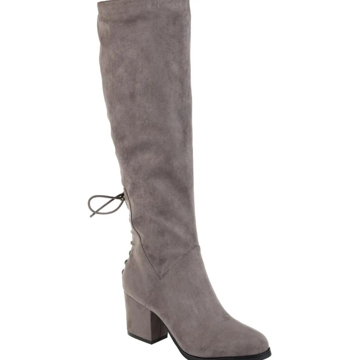 Leeda Faux Suede Round Toe Over-The-Knee Boots