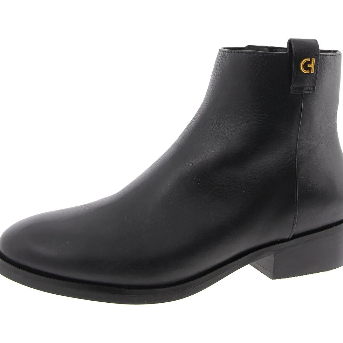 Logo Faux Leather Chelsea Boots