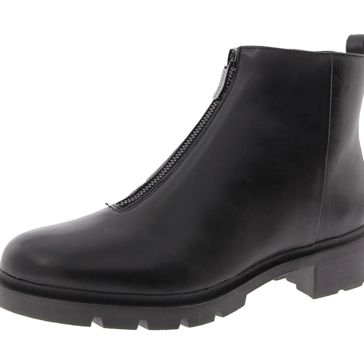 Vasso Zipper Leather Booties