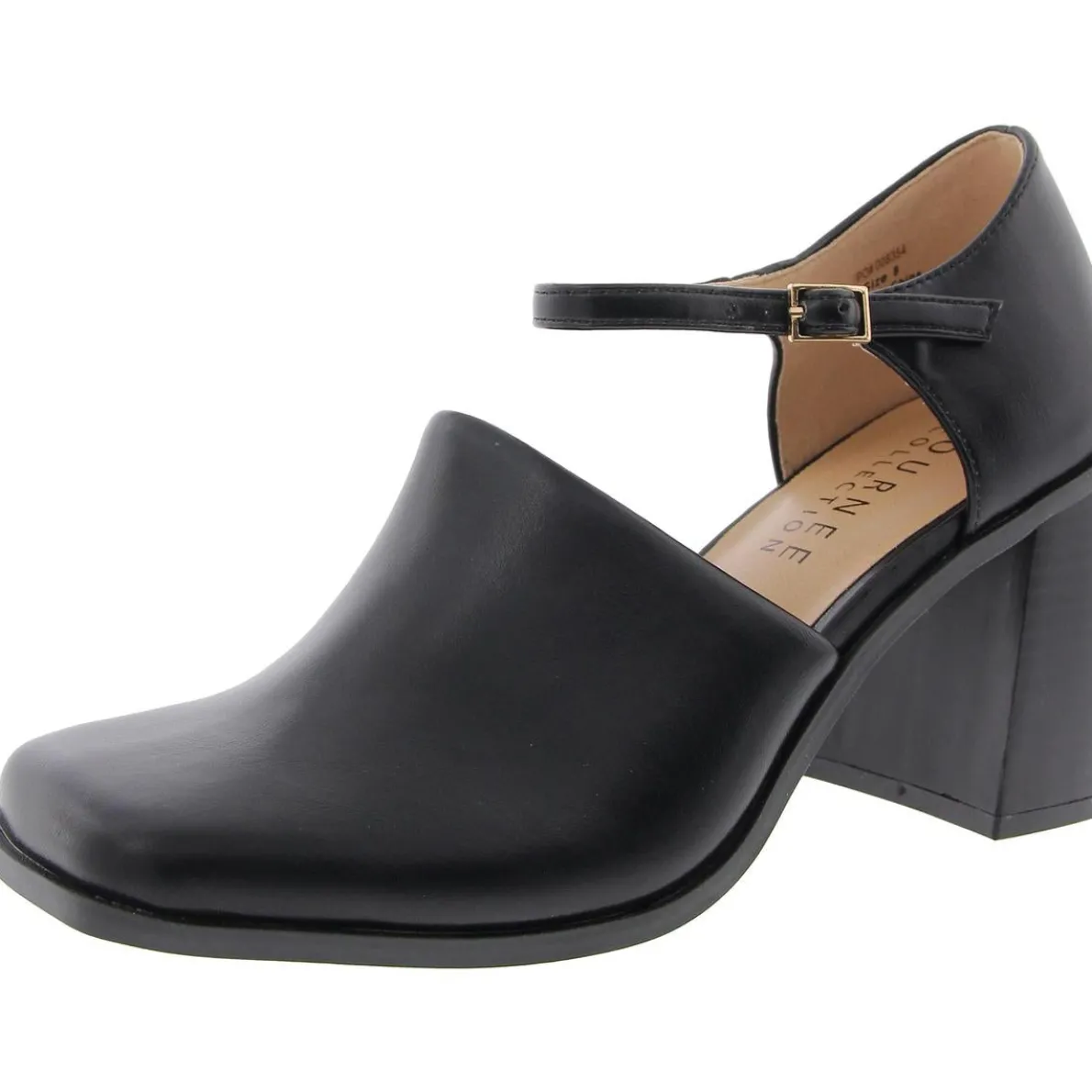 Bobby Adjustable Faux Leather Block Heels