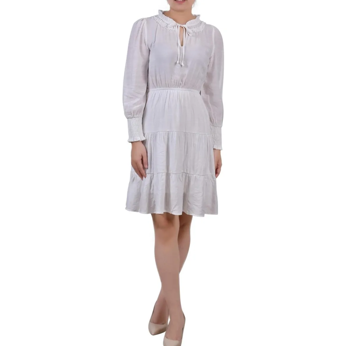 Petites Ruffled Shift Dress