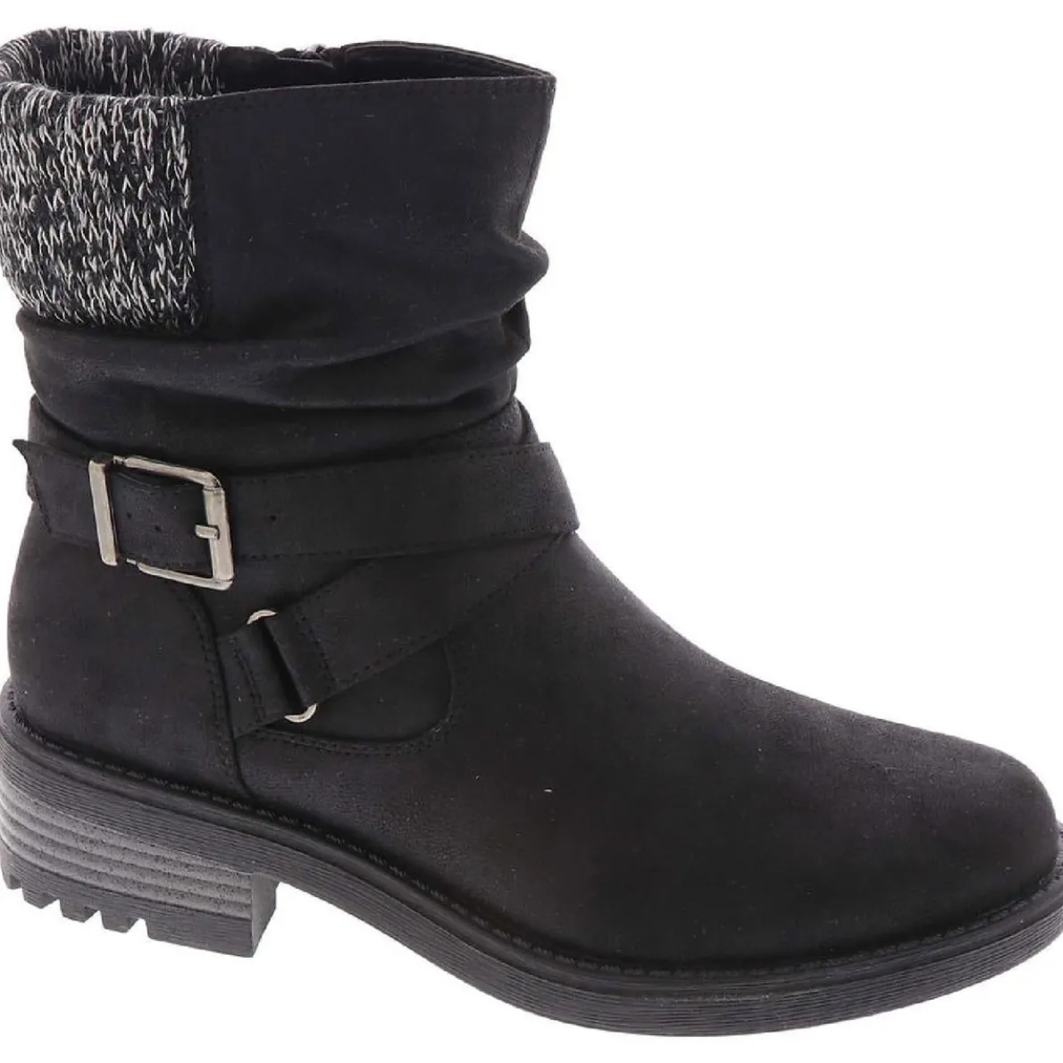 Katie Faux Leather Slouchy Ankle Boots