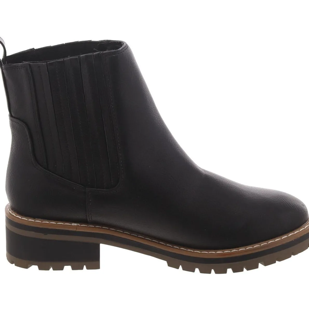 Faux Leather Pull On Chelsea Boots