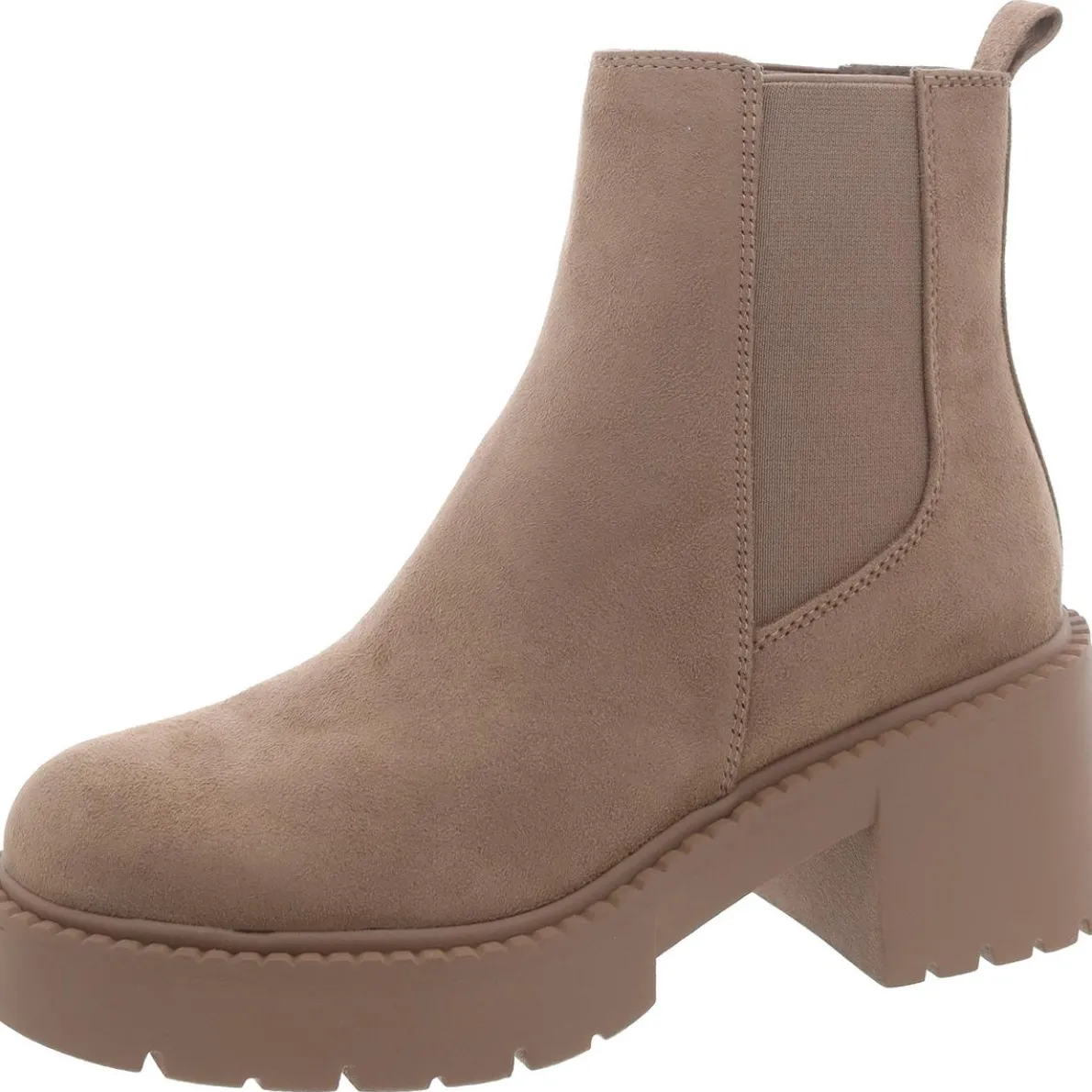 Trust Faux Suede Lug Sole Chelsea Boots