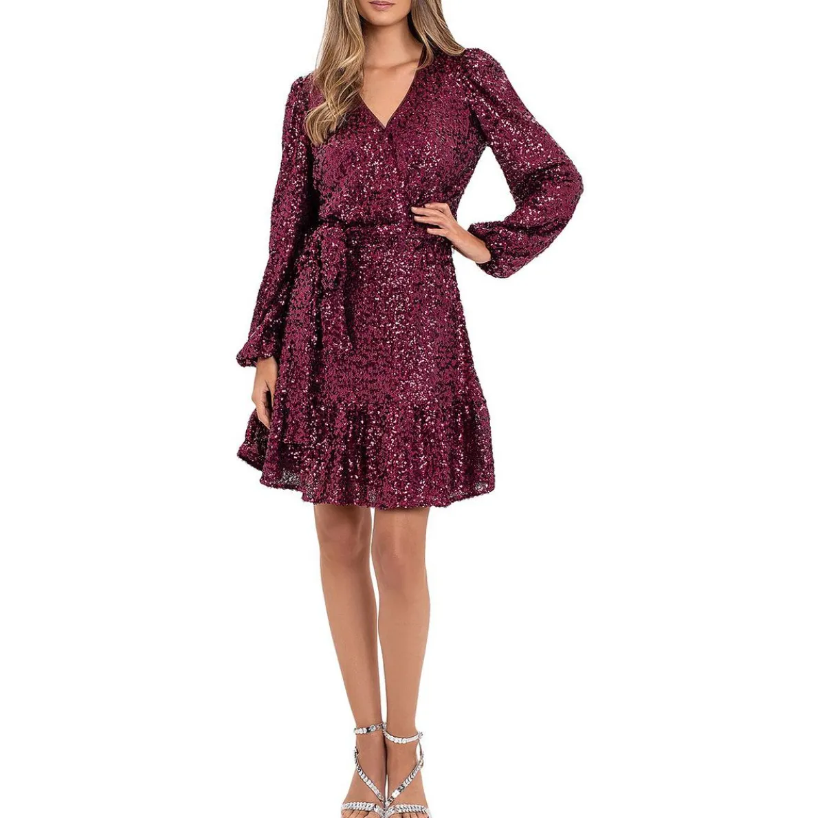 Surplice Above Knee Cocktail And Party Dress