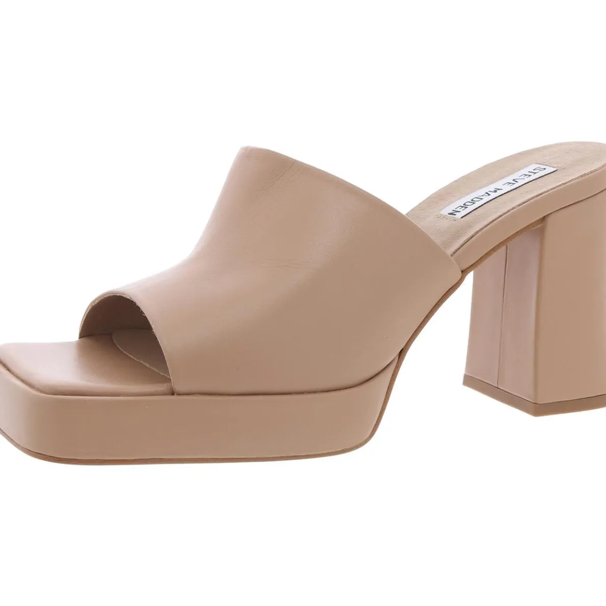 Alex Solid Leather Block Heel