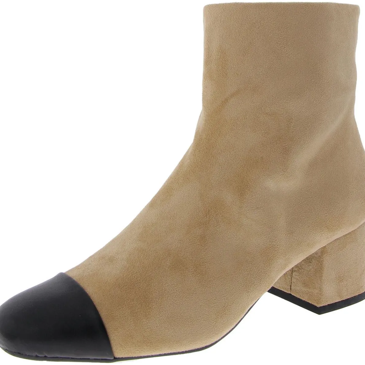 Janette Faux Suede Block Heel Booties